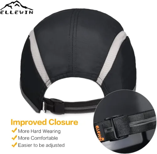Miniatura 68 de ELLEWIN Gorra de béisbol unisex UPF 50 sin estructura, con pico grande y plegable