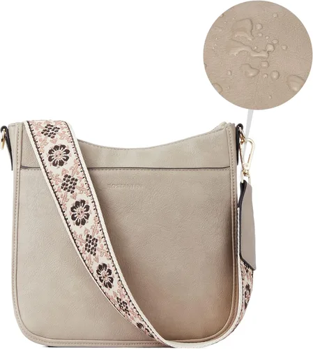 Miniatura 8 de BOSTANTEN - Bolsos bandolera para mujer, de cuero vegano moderno, estilo hobo, con correa ancha para el hombro