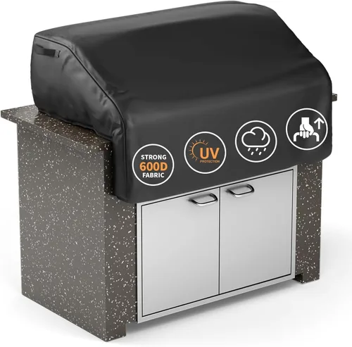 Grisun Cubierta de Parrilla Integrada para Parrillas de Gas Integradas Weber y KitchenAid de 39 pulgadas, Cubierta de Cabezal de Parrilla y Cocina