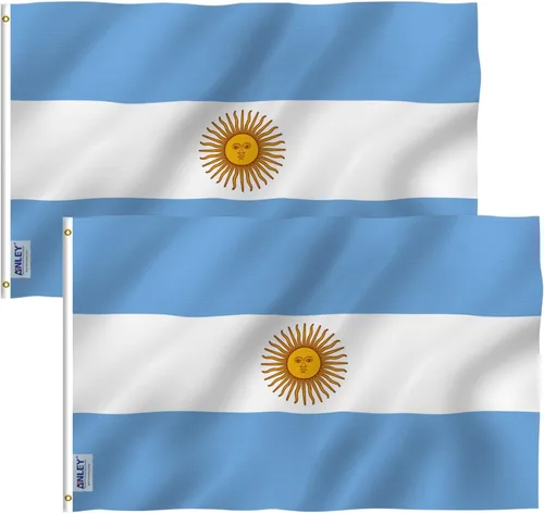 Miniatura 10 de Anley Fly Breeze - Bandera argentina de 3 x 5 pies, color vivo y a prueba de decoloración, cabecera de lona y doble costura, banderas nacionales