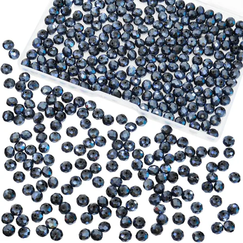 Miniatura 25 de 800 cuentas redondas de cristal de 0.236/0.396/0.394 pulgadas para joyas de bricolaje, ideales para pulseras, collares, colgantes y proyectos