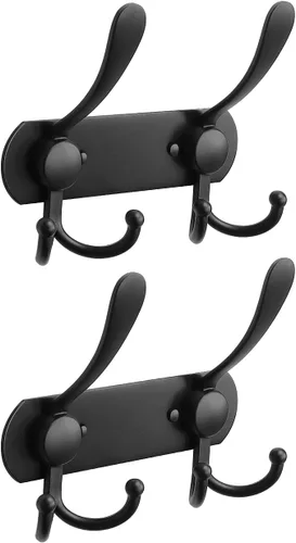 NearMoon Perchero montado en la pared, paquete de 2 ganchos resistentes para toallas de baño, de acero inoxidable, gancho de metal para toallas,