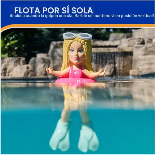 Miniatura 3 de SwimWays Figuras flotantes de Barbie, accesorios de piscina y juguetes de piscina para niños, suministros de fiesta Barbie y juguetes acuáticos
