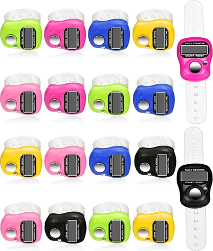 Tatuo 18 piezas de mano contador de 5 dedos digitales contador clickers reiniciables número mecánico de mano clic
