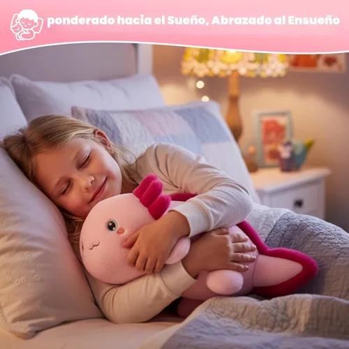 Miniatura 7 de SQEQE Ajolote de peluche con peso, juguete de peluche de ajolote con peso suave, bonita almohada para abrazar, regalo para niños y adultos