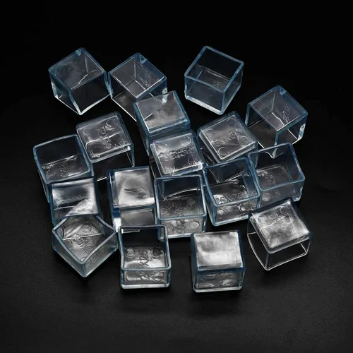 Miniatura 5 de 16 puntas de goma antideslizantes transparentes cuadradas para patas de silla, protectores de suelo de muebles, fundas para patas de silla, mesa