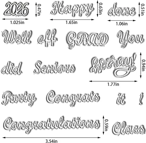 Miniatura 2 de Estivaux Palabras de graduación 2024 troqueladas para hacer tarjetas, letras de felicitaciones, troqueles de certificado de graduación, plantillas