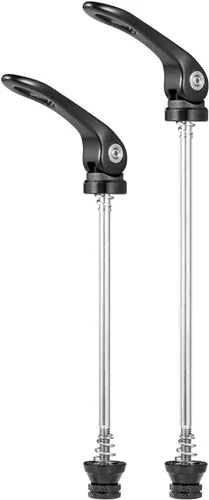 Chooee Juego de brochetas de liberación rápida delantera y trasera para bicicleta de montaña o bicicleta de carretera (rojo/negro)
