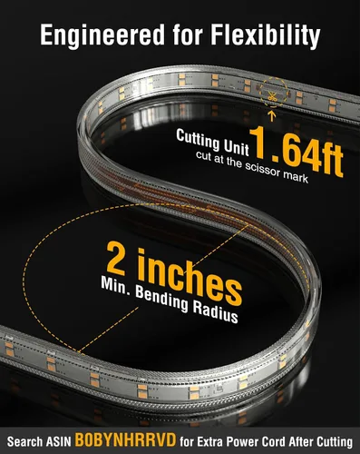 Miniatura 5 de Shine Decor Tira de luces LED Plus CA 120V, cuerda brillante de doble fila conectable, ETL IP65 impermeable y resistente a la intemperie para Blanco