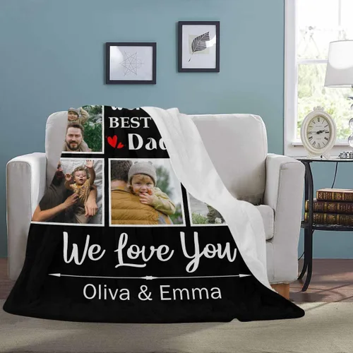 Miniatura 3 de Manta personalizada para padre con foto, regalos personalizados para papá, papá, abuelo, papá, cumpleaños, Navidad Papá Estilo 7