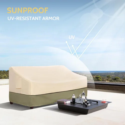 Miniatura 7 de COSFLY Fundas Impermeables para Sofás de Patio de Muebles de Exterior, Fundas para Sofás de Dos Plazas Exteriores que se Adaptan hasta 54A x 38P x