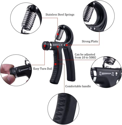 Miniatura 4 de Luxon Paquete de 2 fortalecedores de agarre de mano de resistencia ajustable de 22 a 110 libras (22.0-110.2 lbs) - Ejercitador de agarre de mano