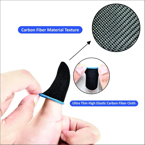 Miniatura 3 de GENDA PUBG - Fundas para dedos de teléfono móvil para juegos, funda transpirable antisudor para juegos, fundas para pulgares, guantes para dedos Azul