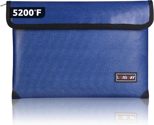 Miniatura 10 de Bolsa de documentos ignífuga, con aislamiento térmico de 5200 °F, bolsa impermeable ignífuga con cremallera, 8 capas de materiales funcionales