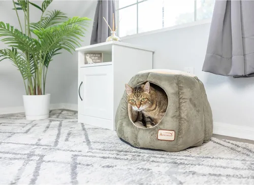 Miniatura 2 de Armarkat Cama para gatos, verde laurel y beige