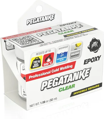 PEGATANKE - Resina epoxi transparente de 2 partes | Adhesivo profesional de soldadura en frío | Pegamento de metal de alta resistencia para tanques