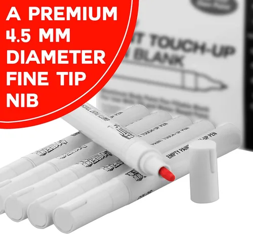 Miniatura 4 de U.S. Art Supply - Rotuladores de retoque de pintura en blanco vacíos (juego de 6) - Llena con tu propio arte Pintura acrílica a base de aceite