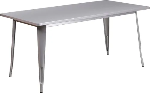 Miniatura 4 de Flash Furniture - Mesa rectangular de metal para interior o exterior (31.5 x 63.0 pulgadas), NA, Negro