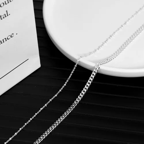 Miniatura 6 de BERISO Collares en capas para mujer, chapado en oro de 14 quilates, collar de gargantilla delicado de moda, cadena simple de clip de papel, collar