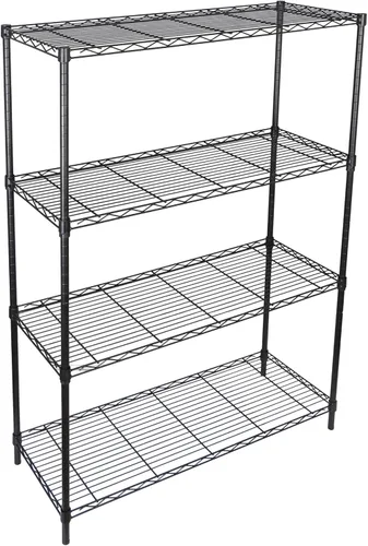 Miniatura 8 de ZENY Estantería de almacenamiento ajustable de 4 estantes, estante de alambre organizador de acero, estante de almacenamiento con patas niveladoras