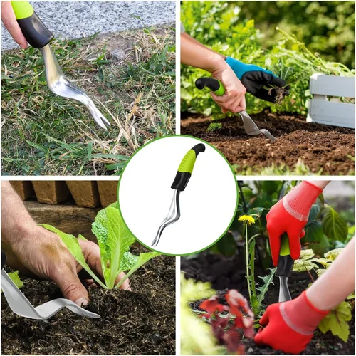Miniatura 5 de SZHLUX Herramienta de deshierbe manual, herramienta de extracción de malezas prémium para jardín, herramienta de mano de jardinería con mango Verde