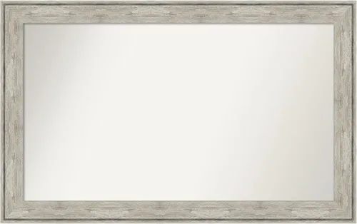 Miniatura 273 de Amanti Art Espejo de baño plateado para sobre fregadero, 28 x 47 pulgadas, espejo rectangular de plata imperial, marco de madera tradicional de gran