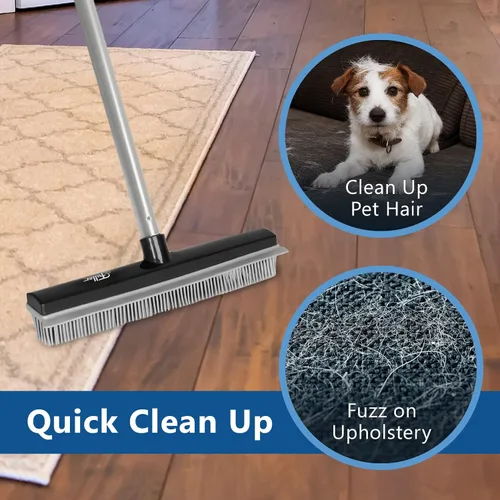 Miniatura 5 de Fuller Brush Escoba de goma, para alfombras, suelos, escaleras, tapicería, acción electrostática que elimina las partículas de suciedad del pelo