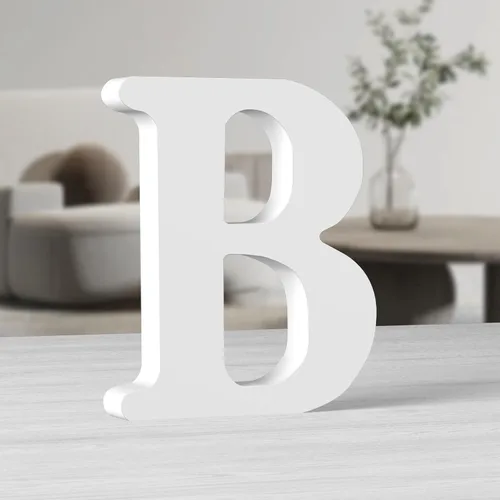 Miniatura 24 de AOCEAN Letras de madera grandes blancas de 10 pulgadas, letras de madera sin terminar para decoración de pared, letras decorativas de pie