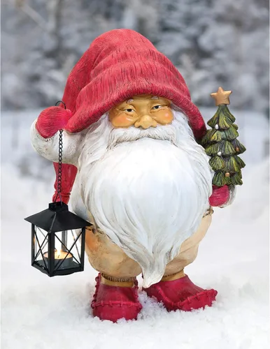 Miniatura 8 de Design Toscano Iluminando el camino de Papá Noel Whitey la estatua de gnomo navideño