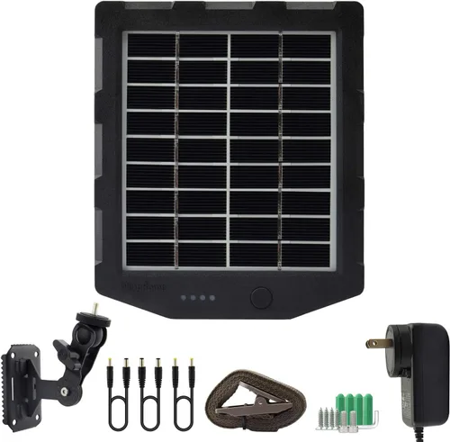 Miniatura 4 de Panel solar para cámara de rastro, kit de cargador de batería solar WingHome 12V/1A 6V/1.5A con batería de litio recargable de 2000 mAh integrada
