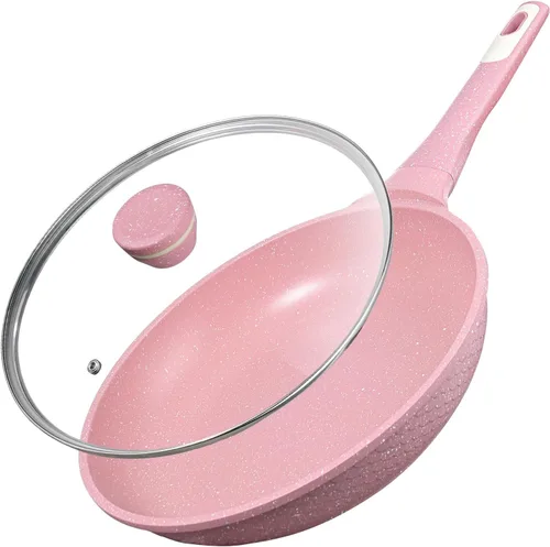 Miniatura 8 de Sartén antiadherente de 11 pulgadas con tapa de vidrio templado, súper antiadherente, 100% libre de PFOA/PFAS y saludable, no tóxico, sartén