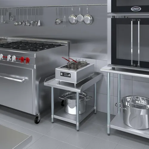 Miniatura 5 de AmGood Soporte para equipo de acero inoxidable, resistente, grado comercial, con estante inferior, certificado NSF