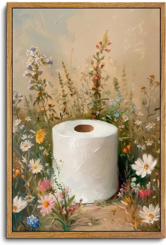 Miniatura 8 de AtterrirArt Divertido arte de pared enmarcado para baño, 8 x 10 pulgadas, lindo pato en el inodoro, lectura de periódico, decoración de pared