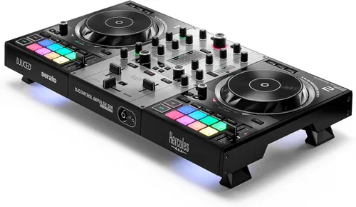 Miniatura 7 de Hercules DJControl Inpulse 500 Controlador DJ – Juego de DJ para principiantes, mezclador USB DJ de 2 cubiertas con interfaz de audio incorporada