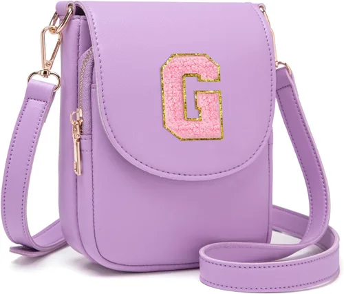 Miniatura 67 de Viverte Bolso Cruzado para Niñas Adolescentes Pequeñas, Bolso Inicial para Celular, Pequeña Cartera para Niños Pequeños, Bolso de Cuero con Tres