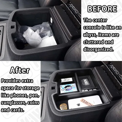 Miniatura 2 de HGWEI Organizador de consola central compatible con Chevy Silverado GMC Sierra Avalanche Tahoe Suburban Yukon Yukon XL 2007-2014, accesorios solo