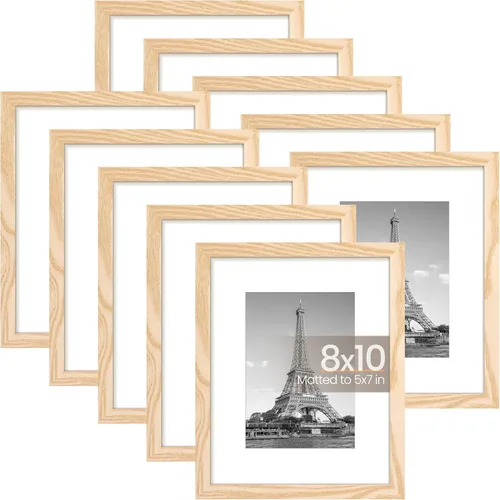 Miniatura 19 de upsimples - Juego de 10 portarretratos de 8 x 10 pulgadas, para fotos de 5 x 7 pulgadas con paspartú o 8 x 10 pulgadas sin él, collage de varios