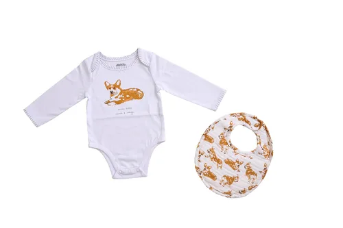 Miniatura 8 de Mud Pie Babero y oruga con estampado de perro Bulldog, Aussie