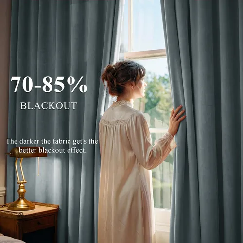Miniatura 93 de StangH Cortinas de Terciopelo Verde Esmeralda de 96 Pulgadas - Cortinas Opacas de Terciopelo de Lujo Súper Suaves, Elegante Cobertura de Ventana