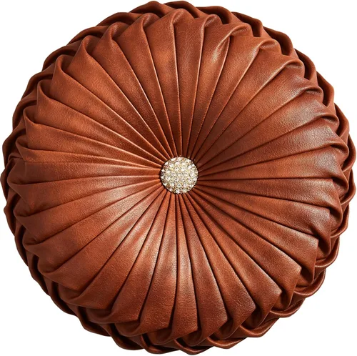 Miniatura 10 de EUCIOR Almohadas Decorativas Doradas, Almohada Circular, Almohadas Decorativas Plisadas de Calabaza Hechas a Mano, Almohadas Doradas, Almohadas