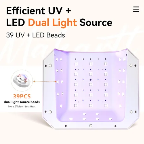 Miniatura 4 de Makartt Lámpara de uñas LED UV para uñas de gel – Luz de uñas recargable Aurora de 30W con 39 LEDs, gran espacio, batería de 2600mAh, 4