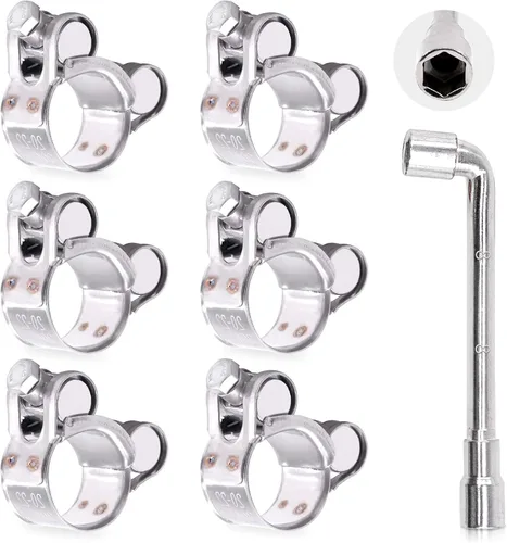 Miniatura 9 de Hilitchi Abrazadera de perno en T de acero inoxidable 304 Abrazaderas de manguera de tubo de tubo en T resistentes (4 unidades, 1.732-1.850 in)