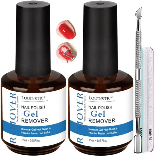 Miniatura 14 de LOUINSTIC Removedor de esmalte de gel – 0.5 onzas líquidas rápido, sin acetona, elimina fácilmente el esmalte de uñas de gel en 2-5 minutos, baja
