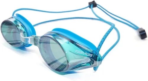 Gafas de natación anti niebla con correa elástica de ajuste rápido Azul espejo