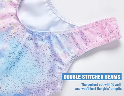 Miniatura 4 de TENVDA Gymnastics Leotards for Girls 2-12 Years Old Sparkly Multicolor Kids Tumbling Biketards Unitard
