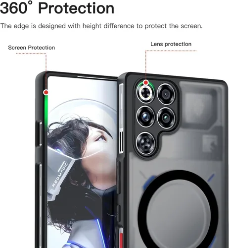 Miniatura 6 de Funda para ZTE Nubia Red Magic 11S Pro/11S Pro+/11 Pro/11 Pro + con soporte para tarjetas, anillo magnético, parachoques de TPU suave + bolsa
