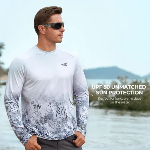 Miniatura 4 de KastKing Camisas de pesca UPF 50 para hombre, camisa de pesca de manga larga, transpirable, absorbe la humedad, camisas de sol para hombres