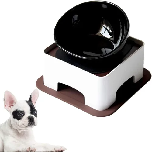 Miniatura 8 de Bulldog Bowl - Tazón de cerámica para perros – Plato para gatos, cuenco de boca ancha para perros, comedero inclinado estéril para mascotas