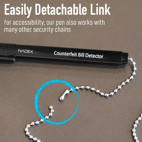 Miniatura 7 de Nadex El bolígrafo falso seguro se fija al mostrador, dorado para real, negro para falsificaciones, detecta facturas falsificadas, 1 bolígrafo, 1