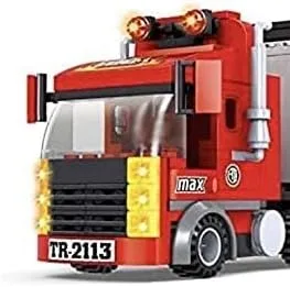 Miniatura 3 de General Jim's Big Red Semi-Truck Building Blocks Truck Vehicle Compatible con Lego y todas las principales marcas de construcción de ladrillos